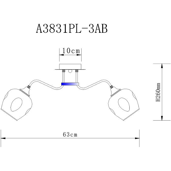 Потолочная люстра Arte Lamp Monica A3831PL-3AB