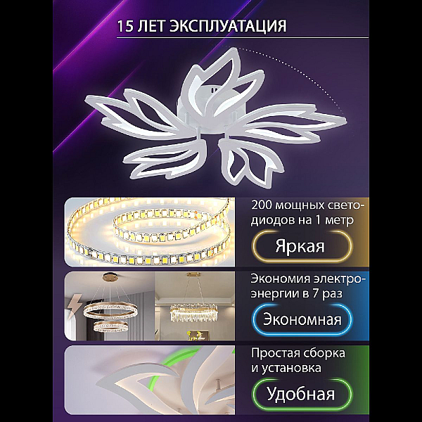 Потолочная люстра Natali Kovaltseva Rif LED LAMPS 81118/4C
