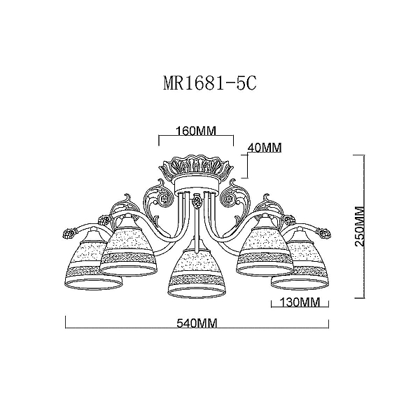 Потолочная люстра MyFar Nile MR1681-5C