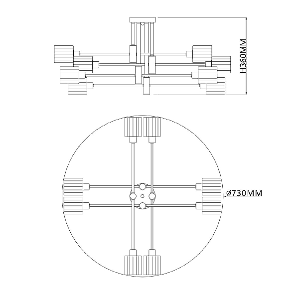 Потолочная люстра Escada Reflex 1140/8P