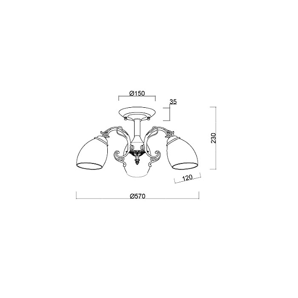 Потолочная люстра Myfar Biene MR2701-3C