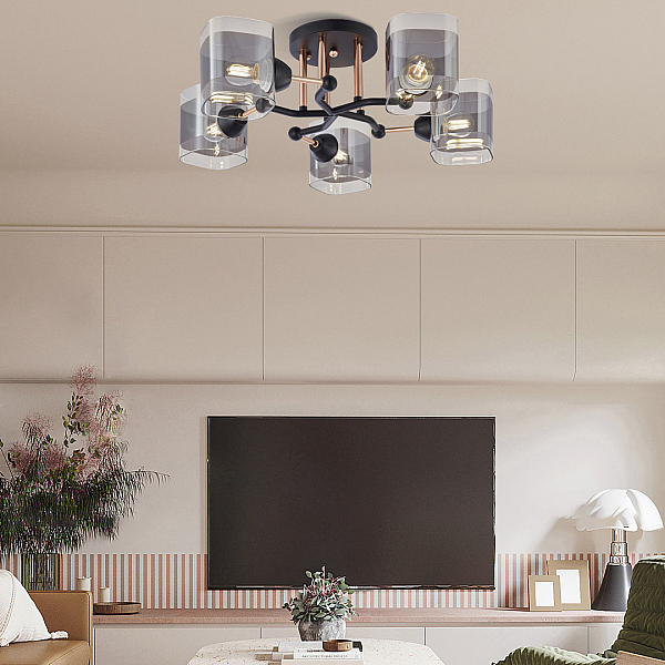 Потолочная люстра Arte Milano Amalfi 324308/5 BK+FG
