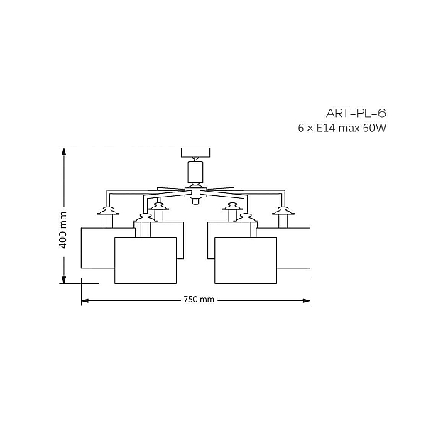 Потолочная люстра Kutek Mood Artu ART-PL-6 (N)