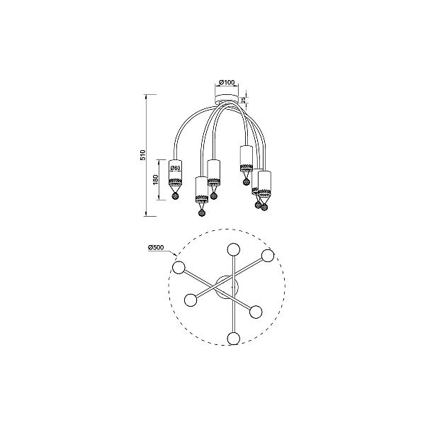 Потолочная люстра Vele Luce Pioggia VL4283L06