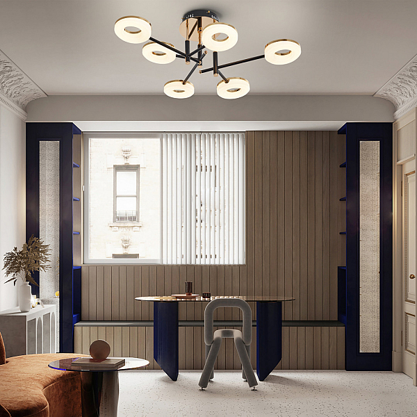 Потолочная светодиодная люстра Arte Milano Ferrara72999 272999/6 BK/GD