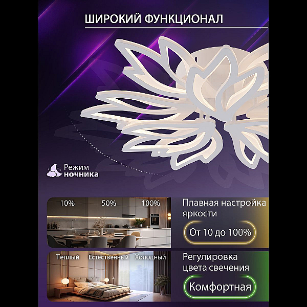 Потолочная люстра Natali Kovaltseva Rif LED LAMPS 81118/7C