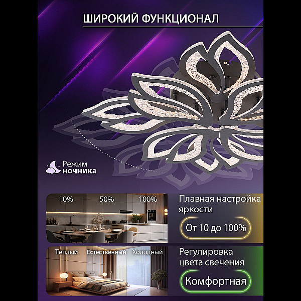 Потолочная люстра Natali Kovaltseva Fortuna LED LAMPS 81107/7C