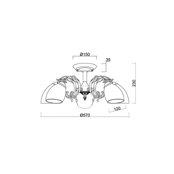 Потолочная люстра Myfar Biene MR2702-5C