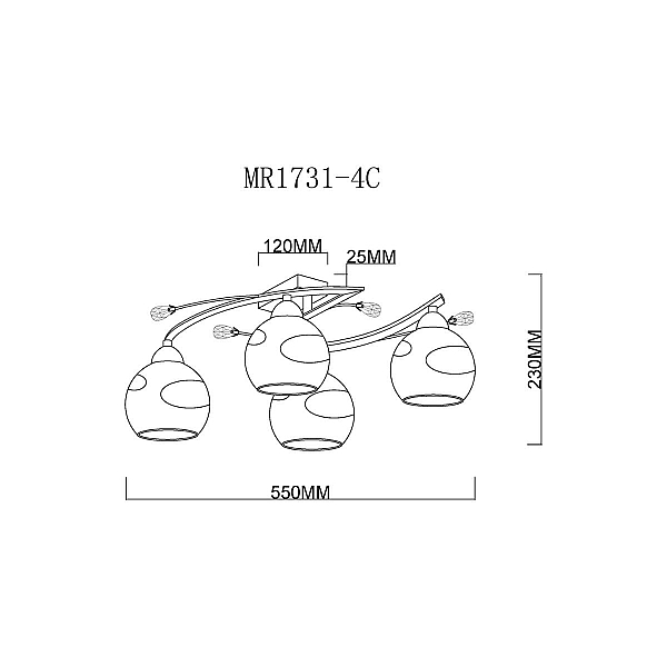 Потолочная люстра MyFar Stella MR1731-4C