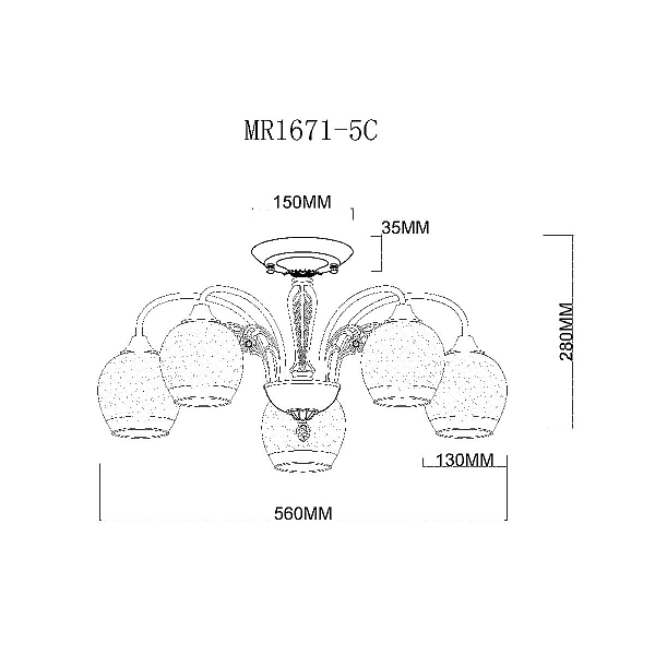 Потолочная люстра MyFar Nika MR1671-5C