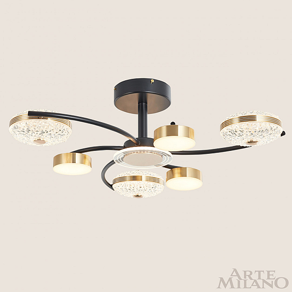 Потолочная люстра Arte Milano Ferrara 279169/3+3 BK/GD