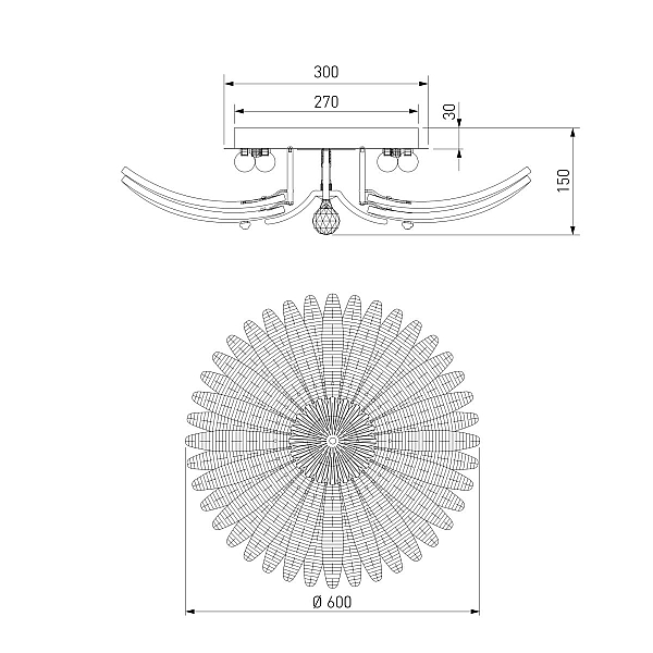 Потолочная люстра Eurosvet Flowers 101015/10 латунь Smart a072174