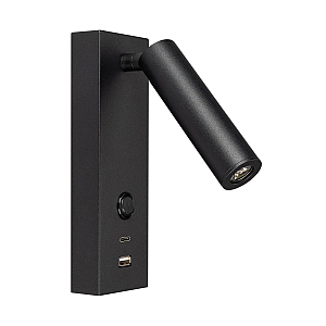 Спот Arlight SP-BED-CHARGE-BUILT-S80x230-3W Warm3000 (BK, 20 deg, 230V, USB-A, USB-C) 046880