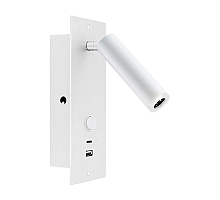 Спот Arlight SP-BED-CHARGE-BUILT-S80x230-3W Warm3000 (WH, 20 deg, 230V, USB-A, USB-C) 046881
