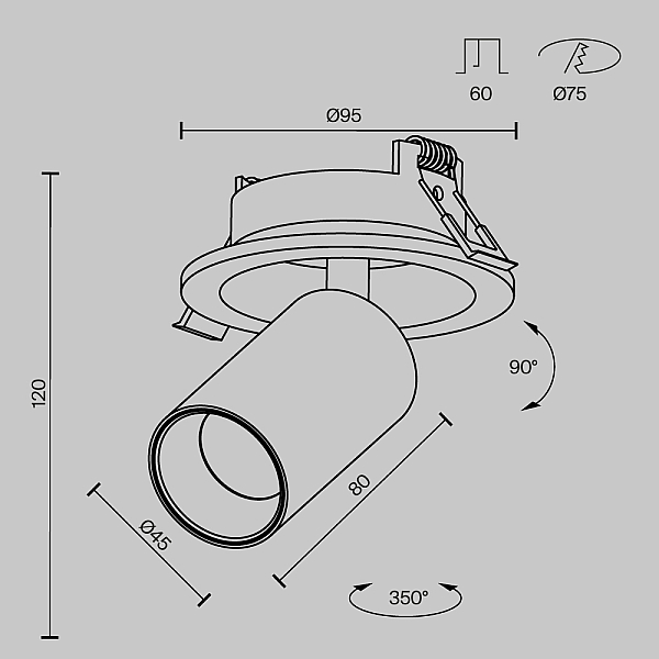 Встраиваемый светодиодный спот Maytoni Technical Ceiling Focus Led C071CL-7W4K-WB