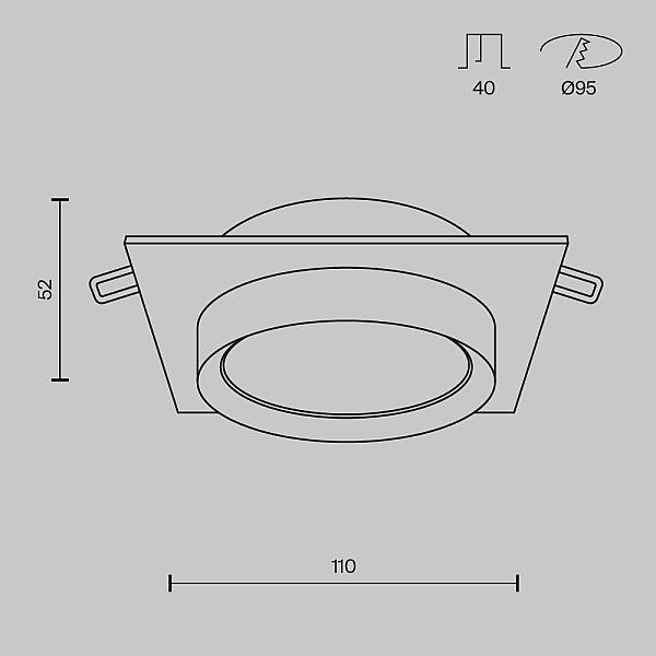 Встраиваемый светильник Maytoni Hoop DL086-GX53-SQ-B