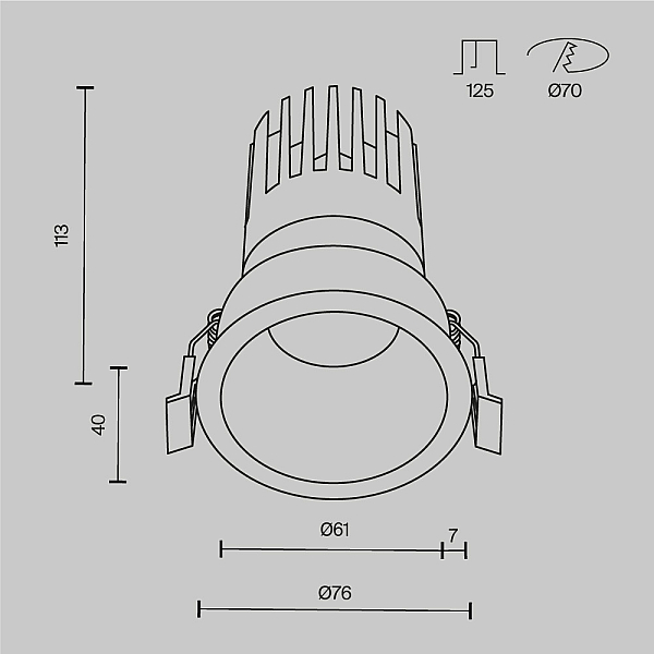Встраиваемый светильник Maytoni Technical Dip DL118-15W-4K-W