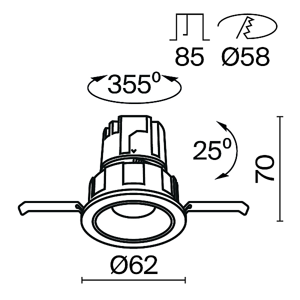 Встраиваемый светодиодный светильник Maytoni Technical Wise DL057-7W4K-B