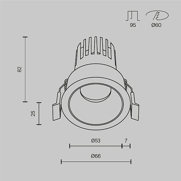 Встраиваемый светильник Maytoni Technical Downlight Dip DL115-10W-3K-B