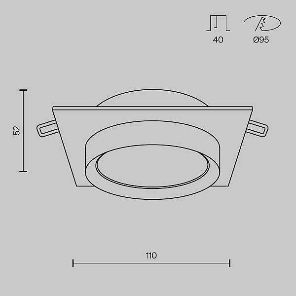 Встраиваемый светильник Maytoni Hoop DL086-GX53-SQ-BW