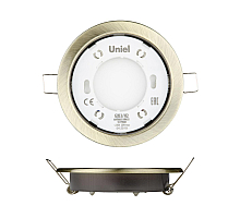 Встраиваемый светильник (UL-00005056) Uniel GX53/H2 Antique Brass 10 Prom