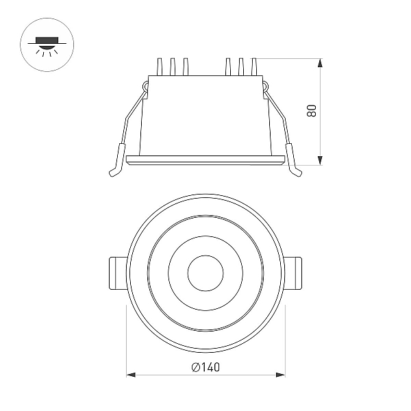 Встраиваемый светильник Arlight MS-ALORA-BUILT-R140-12W Day4000-MIX 048085