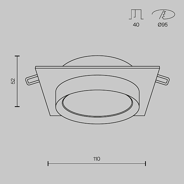 Встраиваемый светильник Maytoni Hoop DL086-GX53-SQ-BG