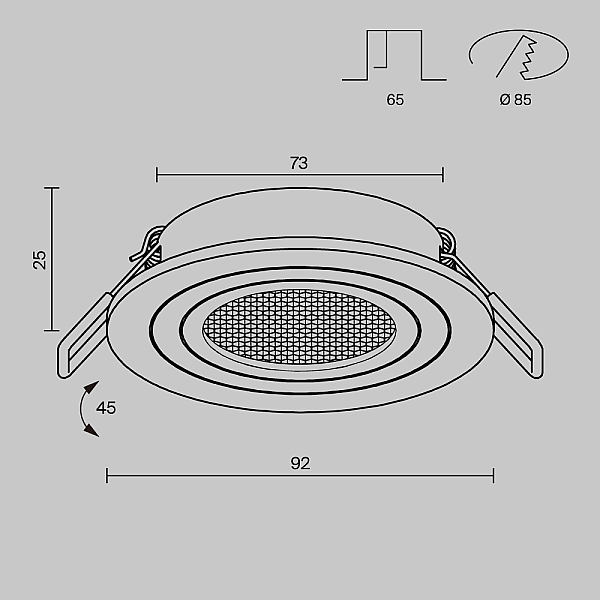 Встраиваемый светильник Maytoni Technical Atom DL023-2-01W-1(N)