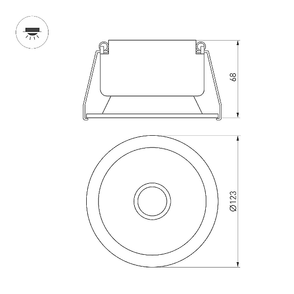 Встраиваемый светильник Arlight MS-HARBOR-R123-20W Warm3000 050185