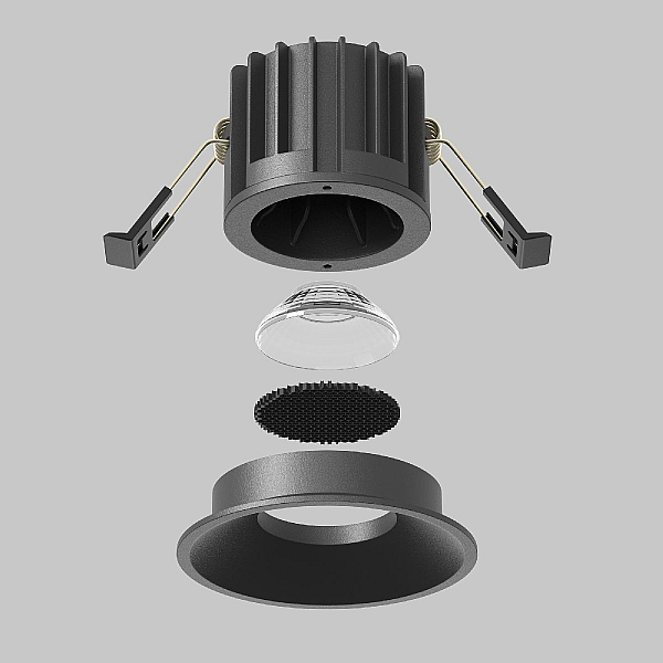 Встраиваемый светодиодный светильник Maytoni Technical Round DL058-12W-DTW-B
