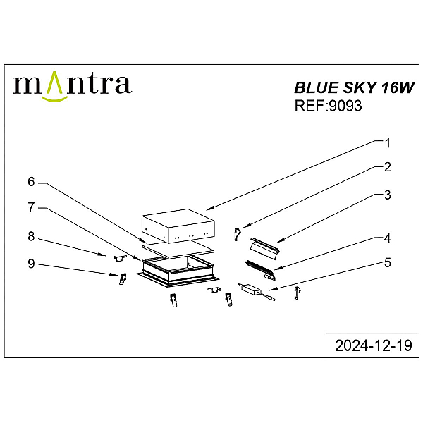 Встраивамое светодиодное окно Mantra BLUE SKY 9093