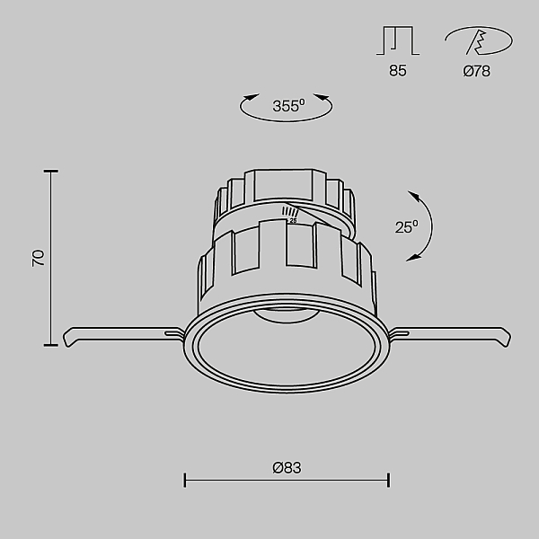 Встраиваемый светодиодный светильник Maytoni Technical Wise DL057-10W3K-B