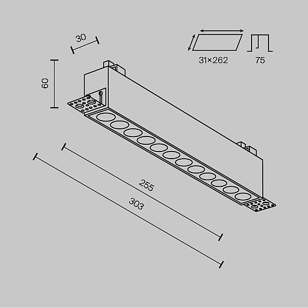 Встраиваемый светильник Maytoni Technical Points DL065-20W3-6K-TRS-B