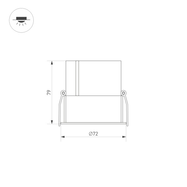 Встраиваемый светильник Arlight MS-Atlas-Built-R72-20W Warm3000 035456