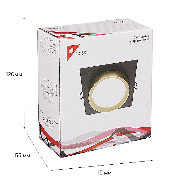 Встраиваемый светильник Reluce Technical 53005-9.0-001LD GX53 BK+GD
