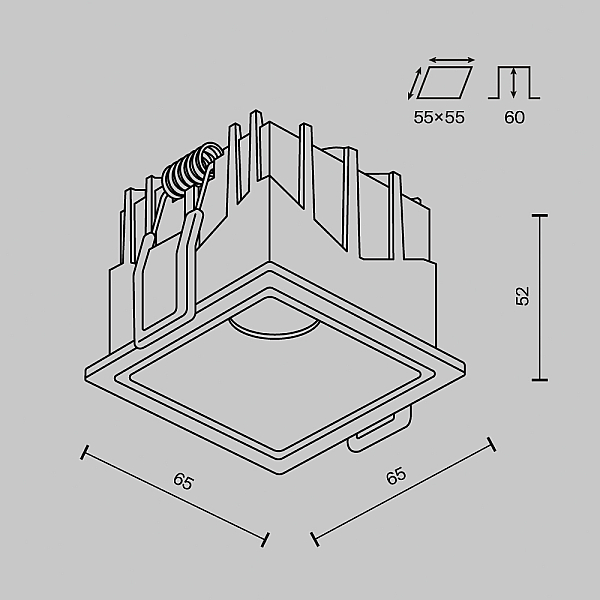 Встраиваемый светильник Technical DL043-01-10W3K-SQ-B-1