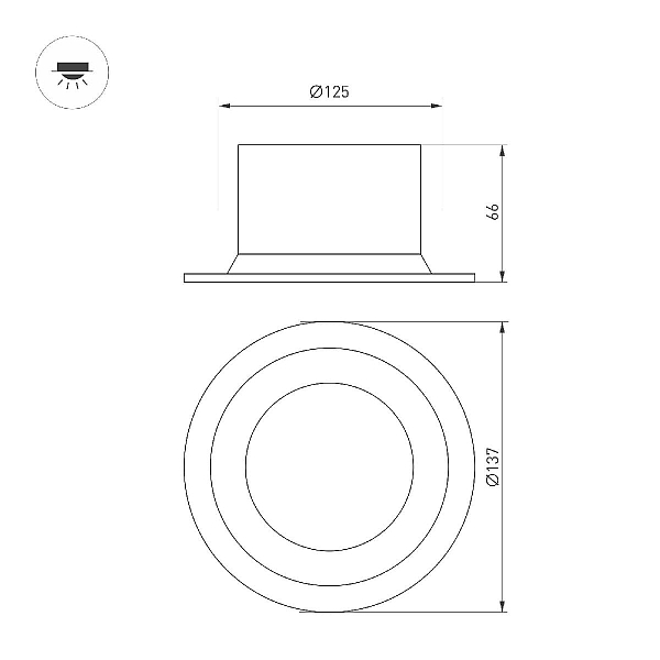 Встраиваемый светодиодный светильник Arlight MS-Drop-Built-R137-24W Day4000 041500