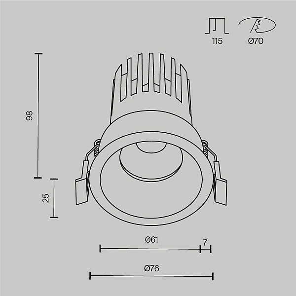 Встраиваемый светильник Maytoni Technical Downlight Dip DL117-15W-3K-W
