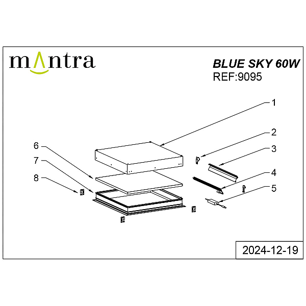 Встраивамое светодиодное окно Mantra BLUE SKY 9095