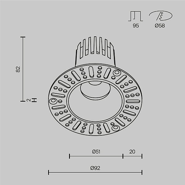 Встраиваемый светильник Maytoni Dip DL119-10W-2.7K-TRS-W