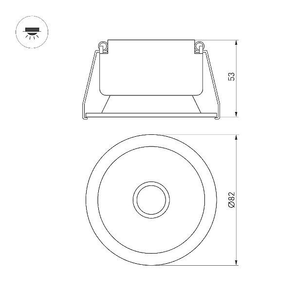 Встраиваемый светильник Arlight MS-HARBOR-R82-10W Warm2700 054480