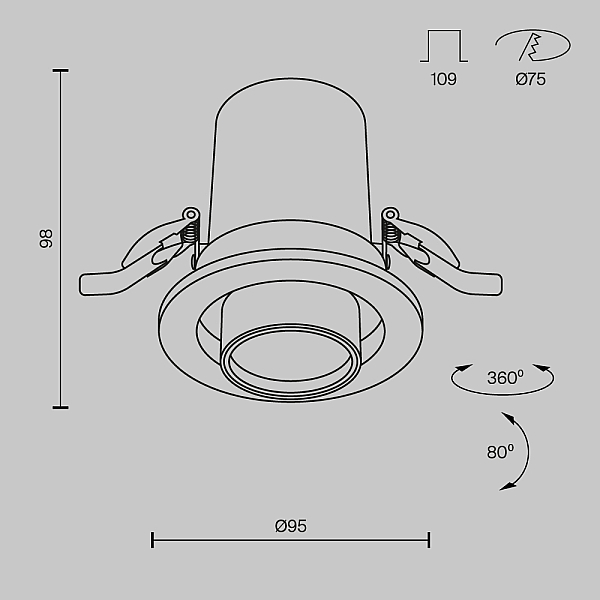 Встраиваемый светодиодный спот Maytoni Technical Hidden DL045-01-10W3K-B