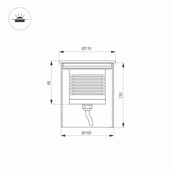 Встраеваемый светодиодный светильник Arlight LTD-GROUND-R110-15W Day4000 033578