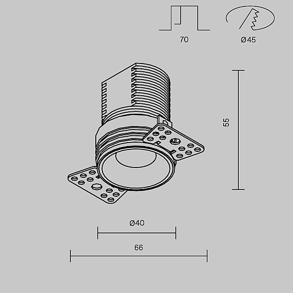 Встраиваемый светильник Maytoni Technical Downlight Mini DL059-7W3K-TRS-B