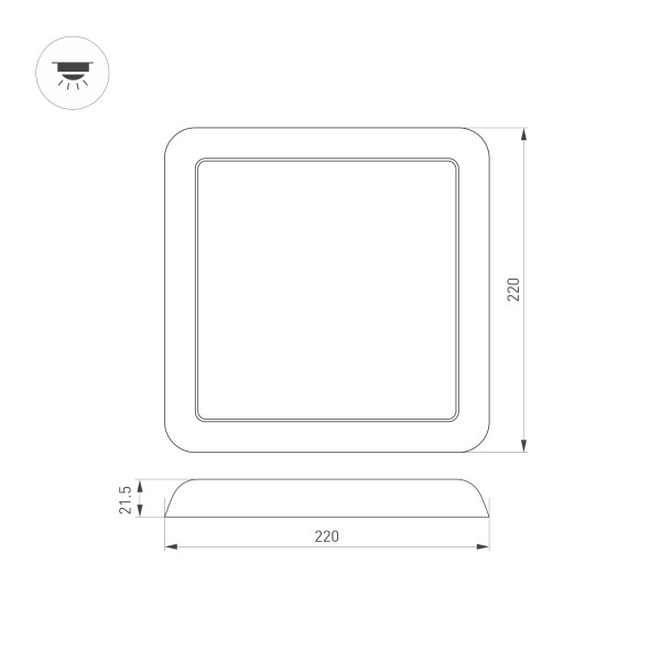 Встраиваемый светодиодный светильник Arlight CL-Fiokk-S220x220-18W Day4000-Mix 034471