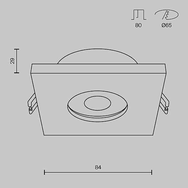 Встраиваемый светильник Maytoni Technical Stark DL083-01-GU10-SQ-B