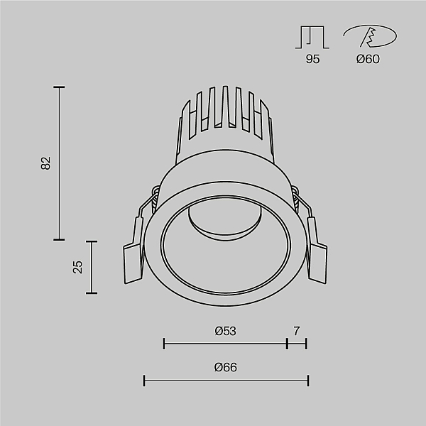Встраиваемый светильник Maytoni Technical DL123-10W-2.7K-W