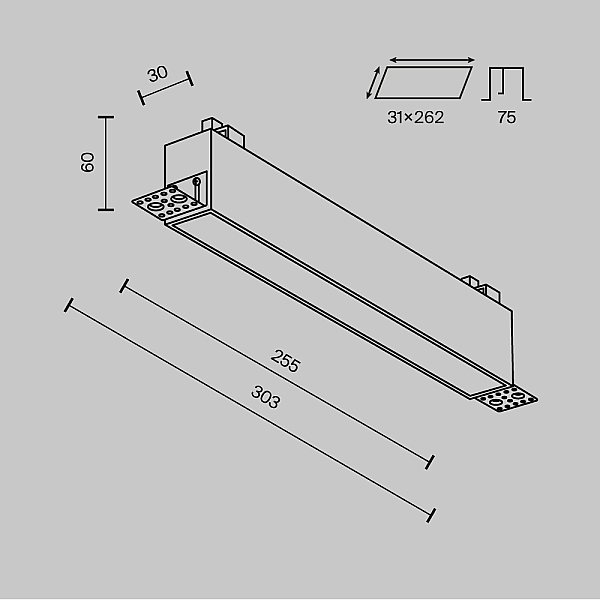 Встраиваемый светильник Maytoni Technical Basis DL066-20W3-6K-TRS-W