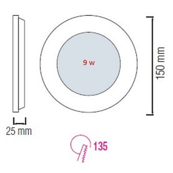 Встраиваемый светильник Horoz Electric SLIM-9  056-003-0009 9W 2700K HRZ33002849