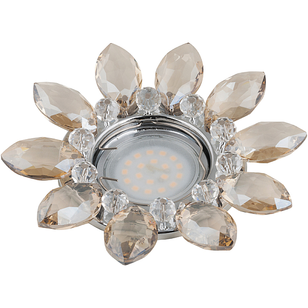 Встраиваемый светильник Fametto Peonia DLS-P112 GU5.3 CHROME/COGNAC+CLEAR 10542